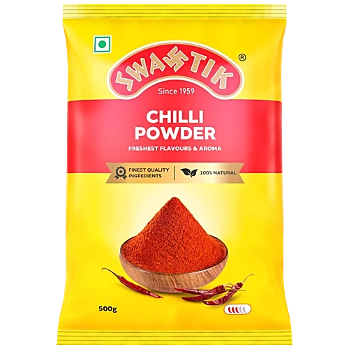 Swastik Chilli Powder | Rich In Flavour | No Added Colours | Natural And Authentic (500 Gram)
